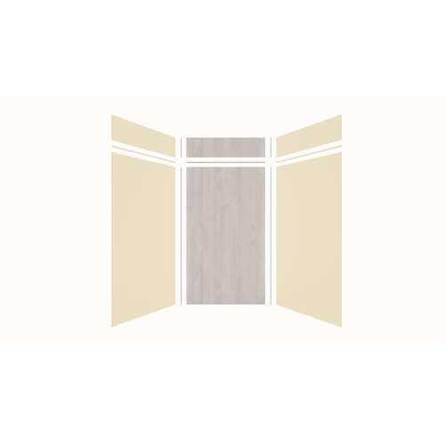 Expressions 48-in x 48-in x 96-in Glue to Wall 3-Piece Shower Kit, Cameo / Biscuit / Bleached Oak, EWKX48488412-3245