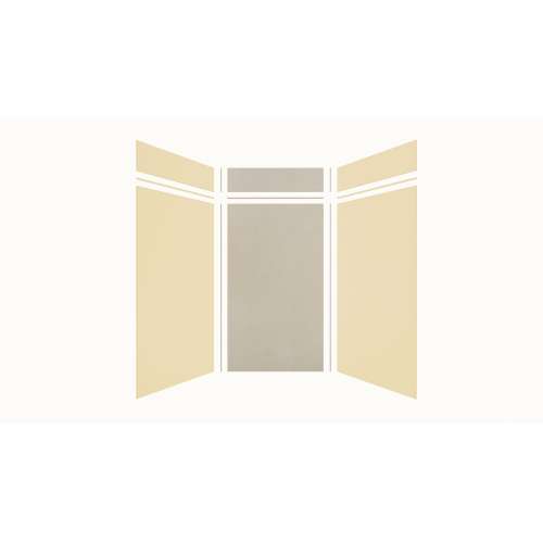 Expressions 48-in x 48-in x 96-in Glue to Wall 3-Piece Shower Kit, Cameo / Biscuit / Houndstooth, EWKX48488412-3246