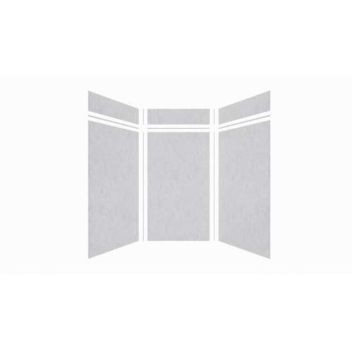 Expressions 48-in x 48-in x 96-in Glue to Wall 3-Piece Shower Kit, Sea Fog, EWKX48488412-44