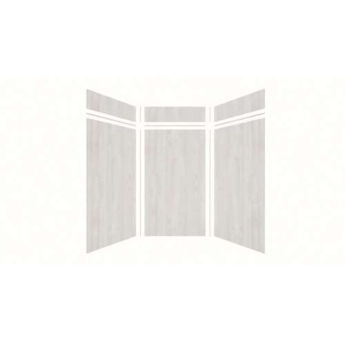 Expressions 48-in x 48-in x 96-in Glue to Wall 3-Piece Shower Kit, Bleached Oak, EWKX48488412-45