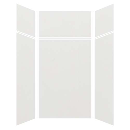 Expressions 48-in x 48-in x 96-in Glue to Wall 3-Piece Shower Kit, Grey, EWKX48487224-39
