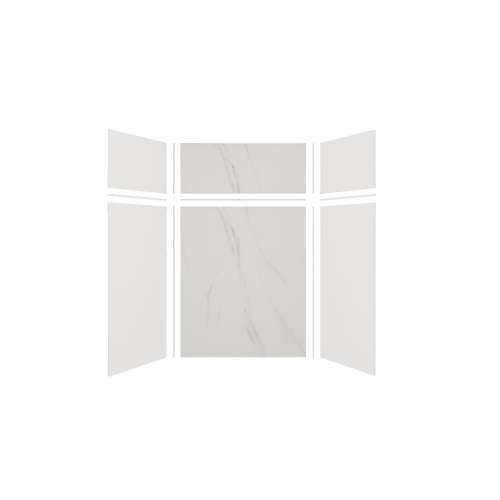 Expressions 60-in x 36-in x 96-in Glue to Wall 3-Piece Shower Kit, White / Bianca, EWKX60367224-3141