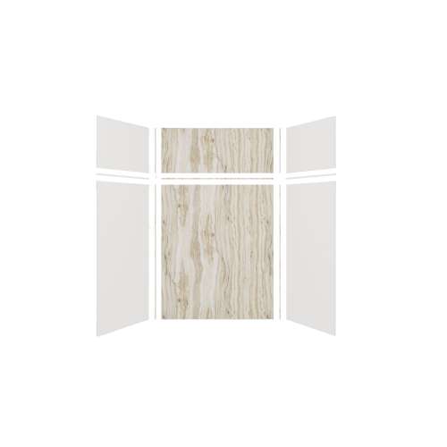 Expressions 60-in x 36-in x 96-in Glue to Wall 3-Piece Shower Kit, White / Sorento, EWKX60367224-3143