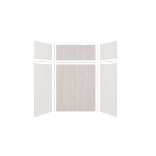Expressions 60-in x 36-in x 96-in Glue to Wall 3-Piece Shower Kit, White / Bleached Oak, EWKX60367224-3145