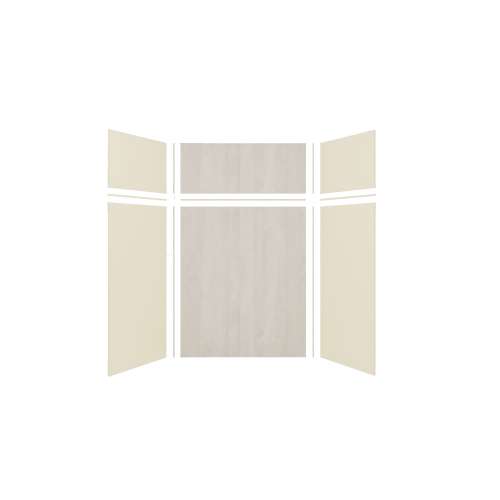 Expressions 60-in x 36-in x 96-in Glue to Wall 3-Piece Shower Kit, Cameo / Biscuit / Bleached Oak, EWKX60367224-3245