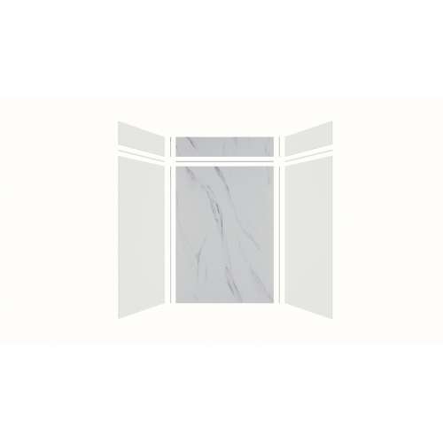 Expressions 60-in x 36-in x 96-in Glue to Wall 3-Piece Shower Kit, White / Bianca, EWKX60368412-3141