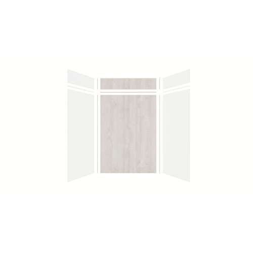 Expressions 60-in x 36-in x 96-in Glue to Wall 3-Piece Shower Kit, White / Bleached Oak, EWKX60368412-3145