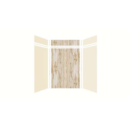 Expressions 60-in x 36-in x 96-in Glue to Wall 3-Piece Shower Kit, Cameo / Biscuit / Sorento, EWKX60368412-3243
