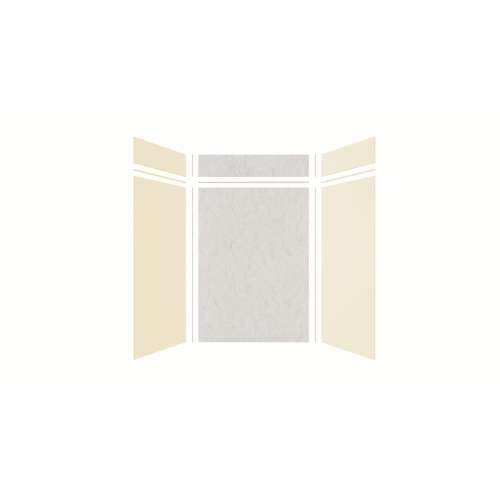 Expressions 60-in x 36-in x 96-in Glue to Wall 3-Piece Shower Kit, Cameo / Biscuit / Sea Fog, EWKX60368412-3244