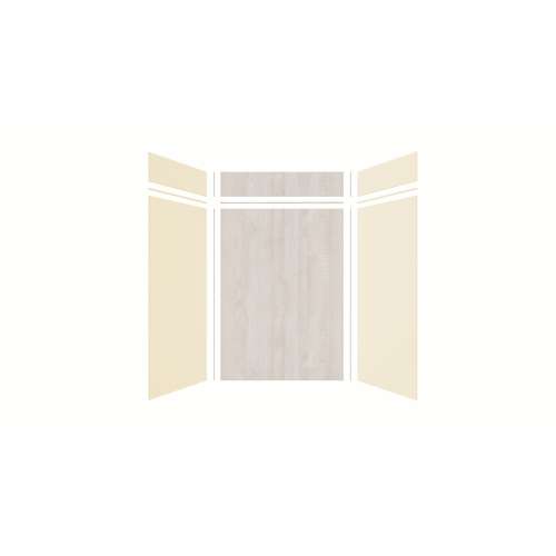 Expressions 60-in x 36-in x 96-in Glue to Wall 3-Piece Shower Kit, Cameo / Biscuit / Bleached Oak, EWKX60368412-3245