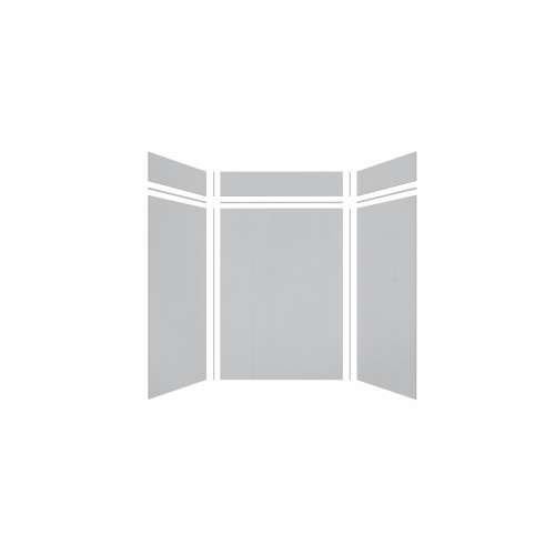 Expressions 60-in x 36-in x 96-in Glue to Wall 3-Piece Shower Kit, Grey, EWKX60368412-39