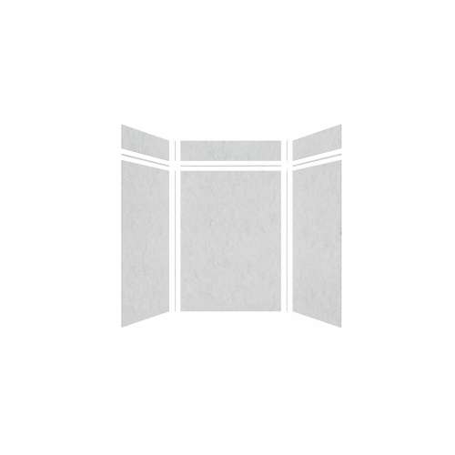 Expressions 60-in x 36-in x 96-in Glue to Wall 3-Piece Shower Kit, Sea Fog, EWKX60368412-44