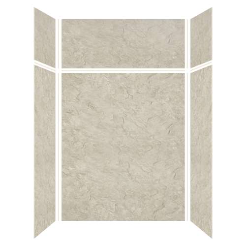 Expressions 60-in x 36-in x 96-in Glue to Wall 3-Piece Shower Kit, Sea Fog, EWKX60367224-44