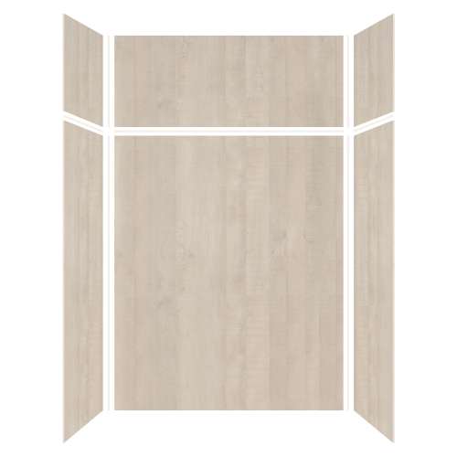 Expressions 60-in x 36-in x 96-in Glue to Wall 3-Piece Shower Kit, Bleached Oak, EWKX60367224-45