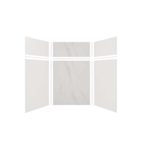 Expressions 60-in x 48-in x 96-in Glue to Wall 3-Piece Shower Kit, White / Bianca, EWKX60487224-3141