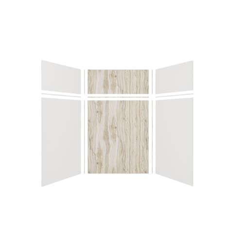 Expressions 60-in x 48-in x 96-in Glue to Wall 3-Piece Shower Kit, White / Sorento, EWKX60487224-3143
