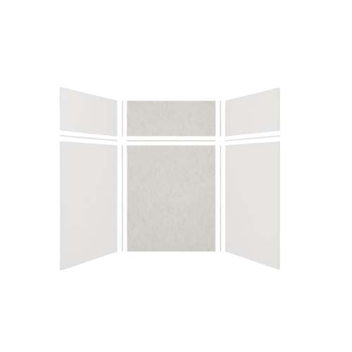 Expressions 60-in x 48-in x 96-in Glue to Wall 3-Piece Shower Kit, White / Sea Fog, EWKX60487224-3144