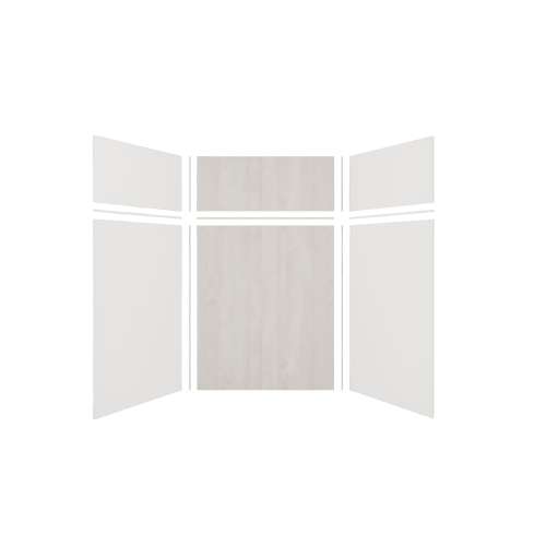 Expressions 60-in x 48-in x 96-in Glue to Wall 3-Piece Shower Kit, White / Bleached Oak, EWKX60487224-3145