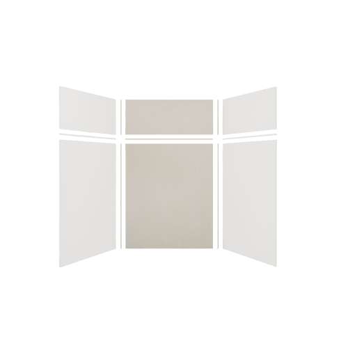 Expressions 60-in x 48-in x 96-in Glue to Wall 3-Piece Shower Kit, White / Houndstooth, EWKX60487224-3146