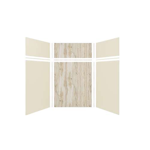 Expressions 60-in x 48-in x 96-in Glue to Wall 3-Piece Shower Kit, Cameo / Biscuit / Sorento, EWKX60487224-3243