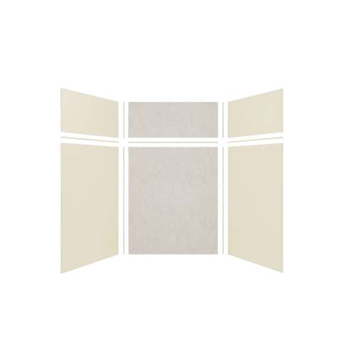 Expressions 60-in x 48-in x 96-in Glue to Wall 3-Piece Shower Kit, Cameo / Biscuit / Sea Fog, EWKX60487224-3244