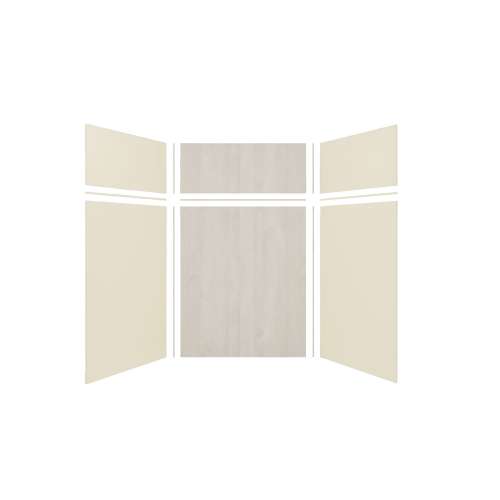 Expressions 60-in x 48-in x 96-in Glue to Wall 3-Piece Shower Kit, Cameo / Biscuit / Bleached Oak, EWKX60487224-3245
