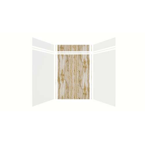 Expressions 60-in x 48-in x 96-in Glue to Wall 3-Piece Shower Kit, White / Sorento, EWKX60488412-3143