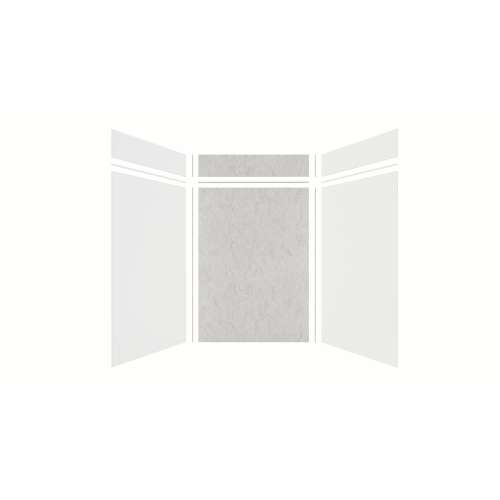 Expressions 60-in x 48-in x 96-in Glue to Wall 3-Piece Shower Kit, White / Sea Fog, EWKX60488412-3144