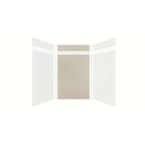 Expressions 60-in x 48-in x 96-in Glue to Wall 3-Piece Shower Kit, White / Houndstooth, EWKX60488412-3146
