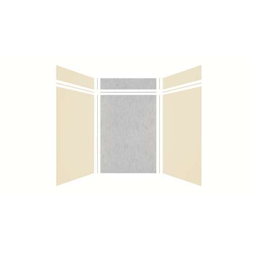 Expressions 60-in x 48-in x 96-in Glue to Wall 3-Piece Shower Kit, Cameo / Biscuit / Sea Fog, EWKX60488412-3244