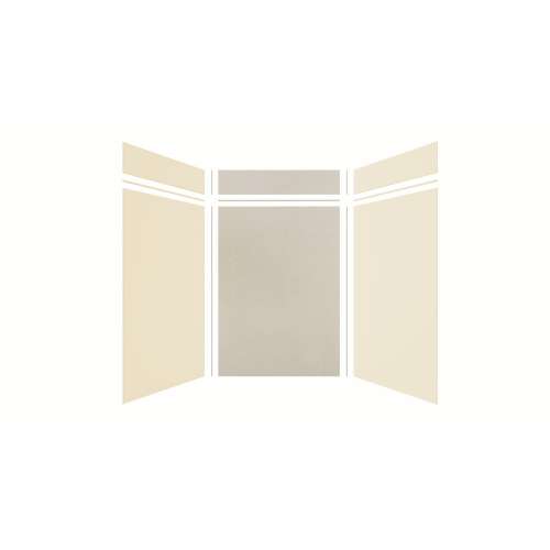 Expressions 60-in x 48-in x 96-in Glue to Wall 3-Piece Shower Kit, Cameo / Biscuit / Bleached Oak, EWKX60488412-3245
