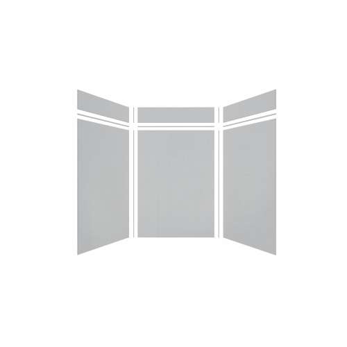 Expressions 60-in x 48-in x 96-in Glue to Wall 3-Piece Shower Kit, Grey, EWKX60488412-39