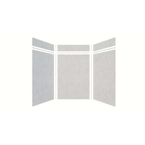 Expressions 60-in x 48-in x 96-in Glue to Wall 3-Piece Shower Kit, Sea Fog, EWKX60488412-44