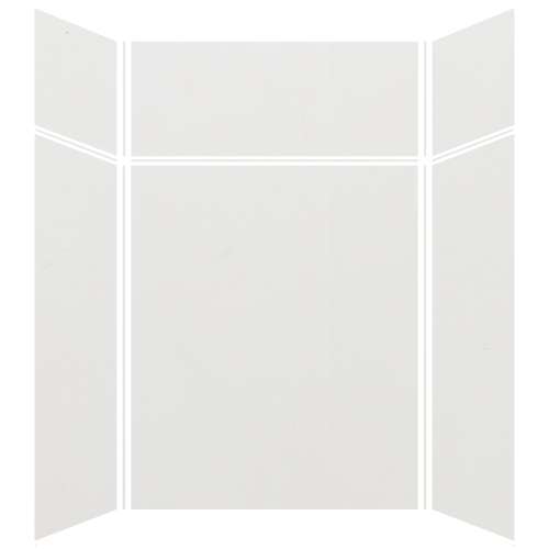 Expressions 60-in x 48-in x 96-in Glue to Wall 3-Piece Shower Kit, Grey, EWKX60487224-39