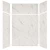 Expressions 60-in x 48-in x 96-in Glue to Wall 3-Piece Shower Kit, Bianca, EWKX60487224-41
