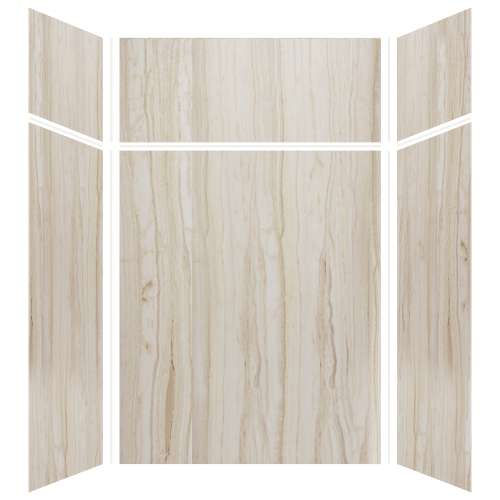Expressions 60-in x 48-in x 96-in Glue to Wall 3-Piece Shower Kit, Sorento, EWKX60487224-43