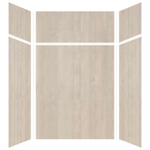 Expressions 60-in x 48-in x 96-in Glue to Wall 3-Piece Shower Kit, Bleached Oak, EWKX60487224-45