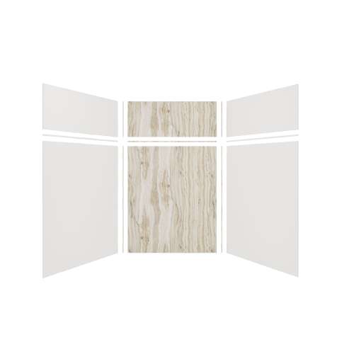 Expressions 60-in x 60-in x 96-in Glue to Wall 3-Piece Shower Kit, White / Sorento, EWKX60607224-3143