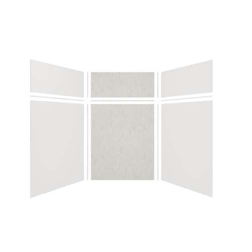 Expressions 60-in x 60-in x 96-in Glue to Wall 3-Piece Shower Kit, White / Sea Fog, EWKX60607224-3144