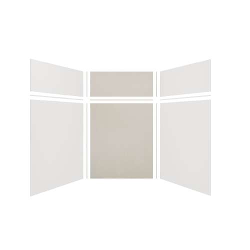 Expressions 60-in x 60-in x 96-in Glue to Wall 3-Piece Shower Kit, White / Houndstooth, EWKX60607224-3146