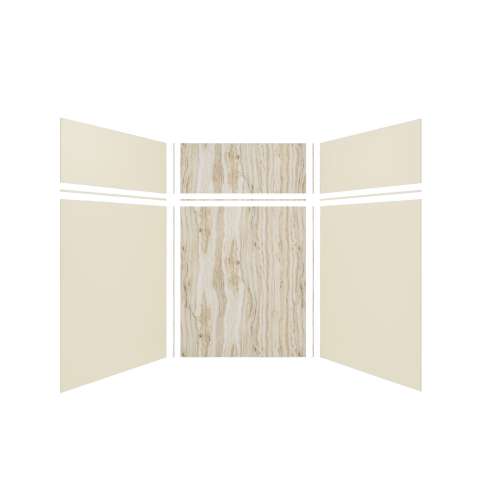 Expressions 60-in x 60-in x 96-in Glue to Wall 3-Piece Shower Kit, Cameo / Biscuit / Sorento, EWKX60607224-3243