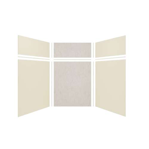 Expressions 60-in x 60-in x 96-in Glue to Wall 3-Piece Shower Kit, Cameo / Biscuit / Sea Fog, EWKX60607224-3244