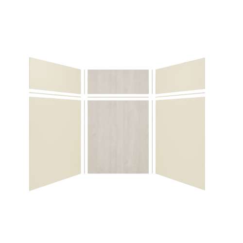 Expressions 60-in x 60-in x 96-in Glue to Wall 3-Piece Shower Kit, Cameo / Biscuit / Bleached Oak, EWKX60607224-3245