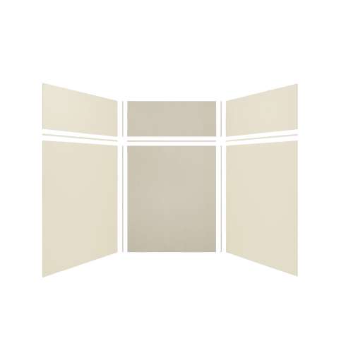 Expressions 60-in x 60-in x 96-in Glue to Wall 3-Piece Shower Kit, Cameo / Biscuit / Houndstooth, EWKX60607224-3246