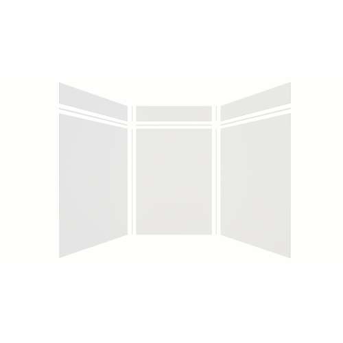 Expressions 60-in x 60-in x 96-in Glue to Wall 3-Piece Shower Kit, White, EWKX60608412-31