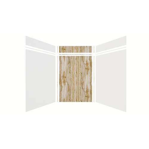 Expressions 60-in x 60-in x 96-in Glue to Wall 3-Piece Shower Kit, White / Sorento, EWKX60608412-3143
