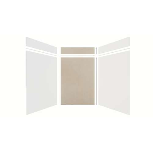 Expressions 60-in x 60-in x 96-in Glue to Wall 3-Piece Shower Kit, White / Houndstooth, EWKX60608412-3146