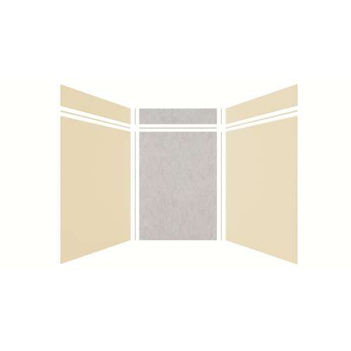 Expressions 60-in x 60-in x 96-in Glue to Wall 3-Piece Shower Kit, Cameo / Biscuit / Sea Fog, EWKX60608412-3244