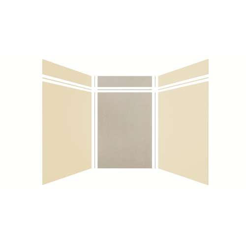 Expressions 60-in x 60-in x 96-in Glue to Wall 3-Piece Shower Kit, Cameo / Biscuit / Houndstooth, EWKX60608412-3246