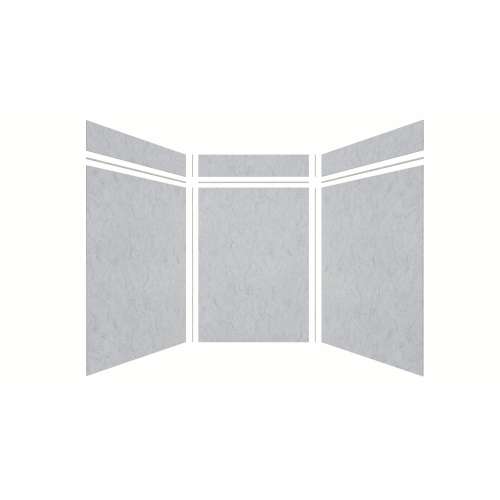 Expressions 60-in x 60-in x 96-in Glue to Wall 3-Piece Shower Kit, Sea Fog, EWKX60608412-44